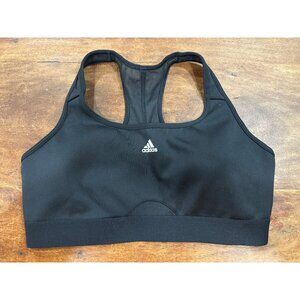 Adidas Black Racerback Sports Bra Small Impact Support Womens Activewear